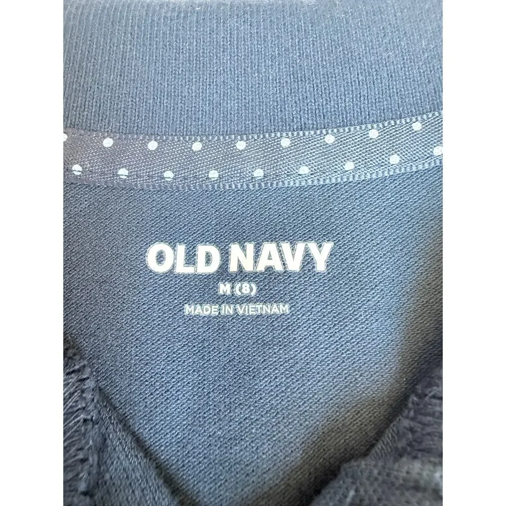 Old Navy Girls Size Medium 8 Navy Blue Long Sleeve Uniform Polo Shirt Bundle